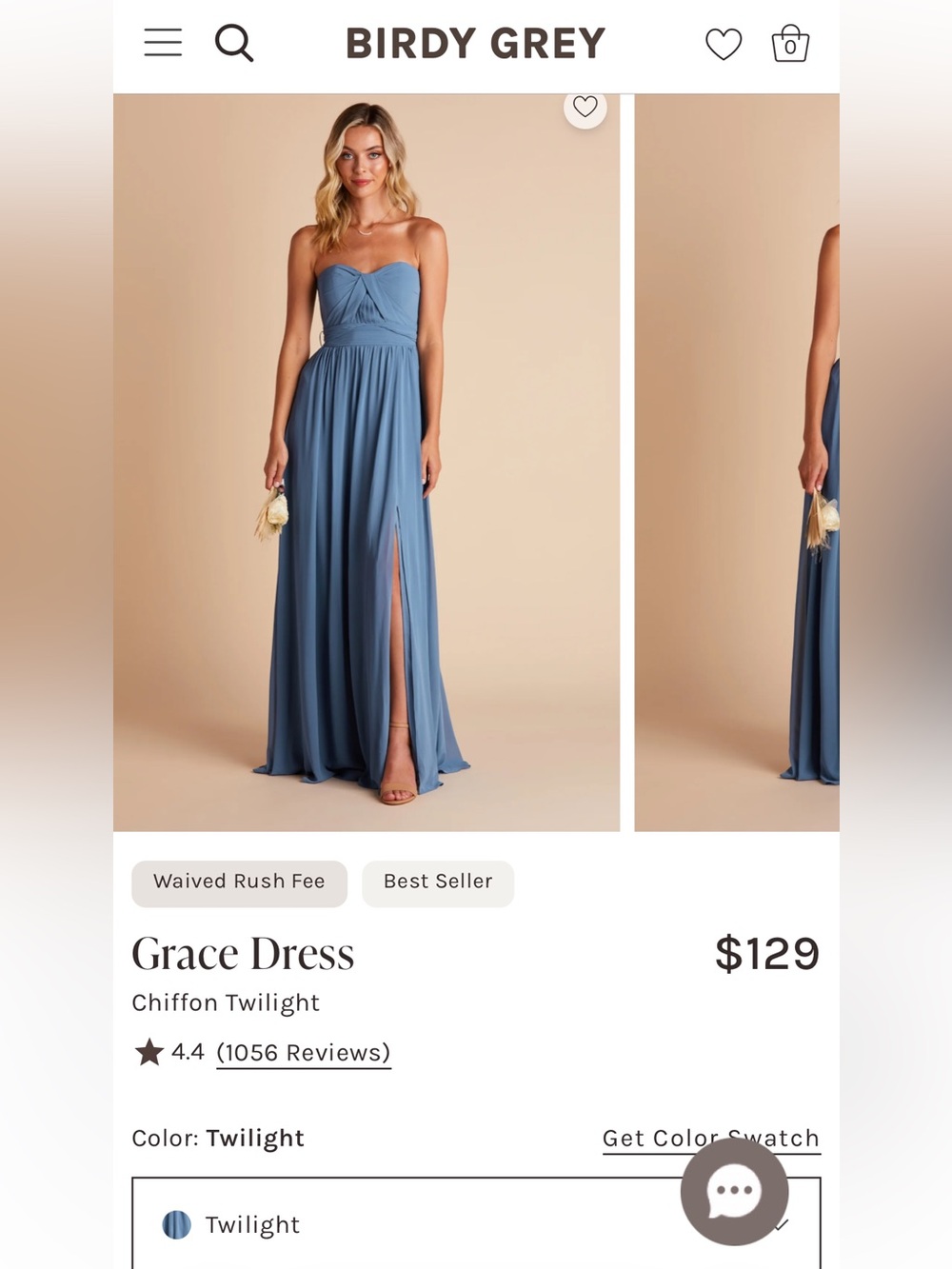Birdy Grey Grace Dress in Chiffon Twilight